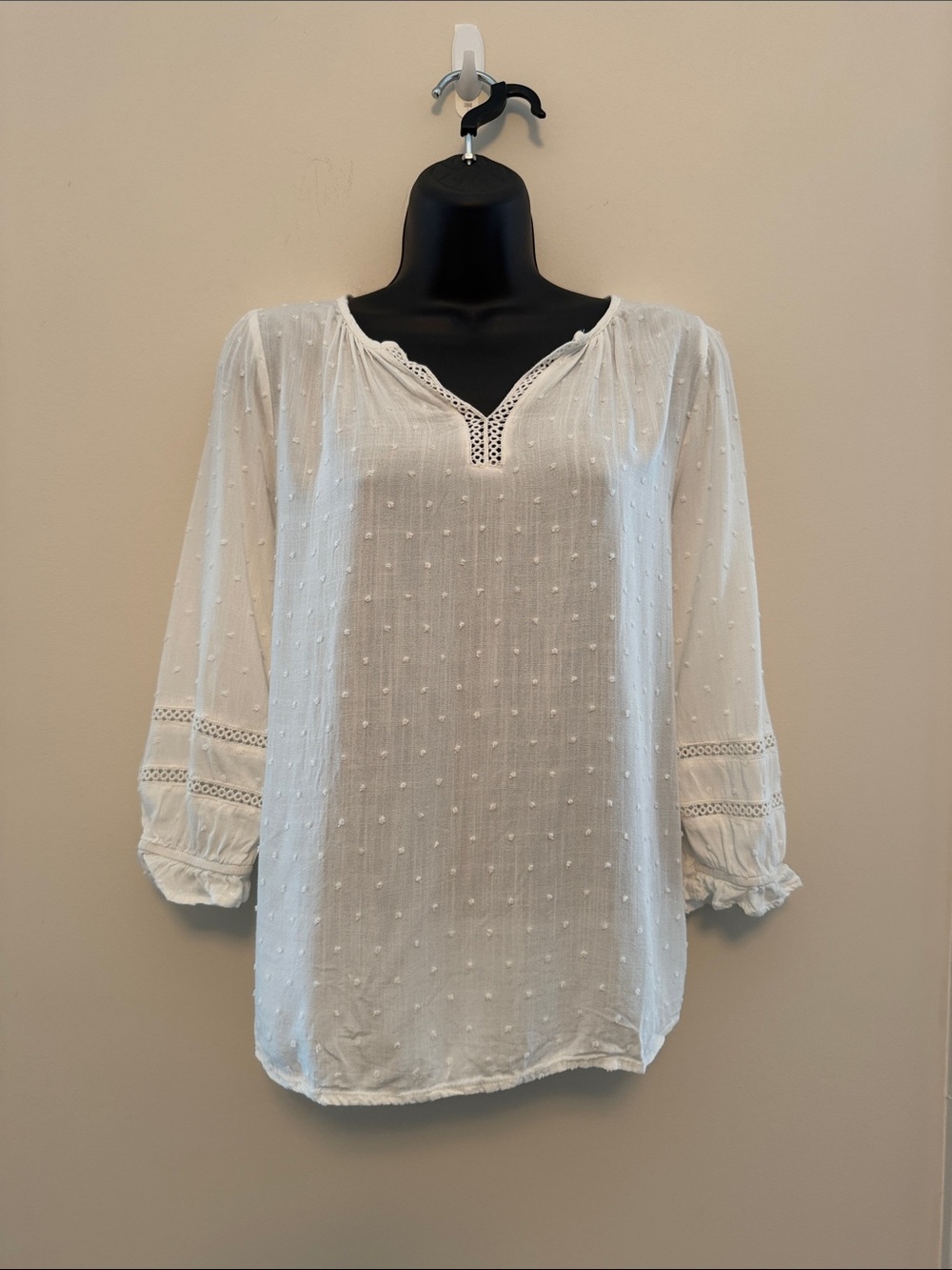 Lightweight White Dot Blouse